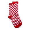 Fashion Harajuku Trends Women Checkerboard Socks Geometric Checkered Socks Men Hip Hop Cotton Unisex Print Skateboard Soks(red) view 1