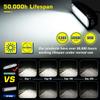WFPOWER 2pcs Waterproof LED Boat Lights, 6.5inch 80W 8600LMS Spreader Bar Pontoon Boat Accessories, T-Top Flood & Spot Deck Lights Spotlights, Super Bright Marine Docking Lights view 2