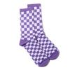 Fashion Harajuku Trends Women Checkerboard Socks Geometric Checkered Socks Men Hip Hop Cotton Unisex Print Skateboard Soks(purple) 5-9 view 1