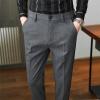 Men Classic Stretch Business Comfort Pant Straight Fit Flat Front Tapered Suit Pant Lightweight Slim Solid Trousers (Dark Grey,34) view 2