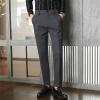 Men Classic Stretch Business Comfort Pant Straight Fit Flat Front Tapered Suit Pant Lightweight Slim Solid Trousers (Dark Grey,34) view 3