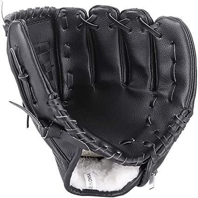 SKYPIG Baseball Glove Softball Gloves Pu Leather Baseball Glove Infield Pitcher Thickened Baseball Glove Sewing for Youth Adults (Color : Black, Size : Teens 11.5") (Color : Black, Size : Child 10.5