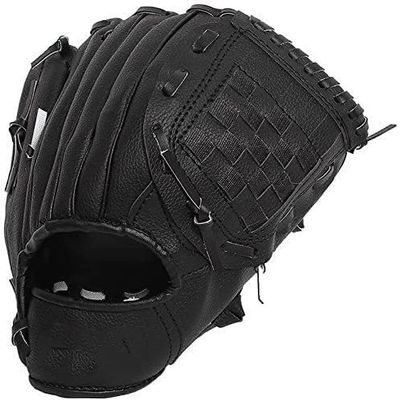 SKYPIG Baseball Gloves, Baseball Mitts Pitcher, Leather Baseball Gloves, Outdoor Sports Softball Gloves Training Practice Equipment (Color : Black, Size : 11.5 inch) (Color : Black, Size : 12.5 inch