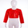 Agoky Kids Girls Boys Sequin Long Sleeve Dance Tops Shinny Gymnastic Tee Hip Hop Outfits Shirts Red 9-10 Years view 3