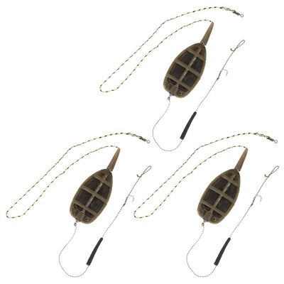 3Pcs European sty1e Fishing Inline Method Feeders Carp Fishing Equipment , Carp Fishing Inline Method Feeder , Portable Plastic Inline Method Feeder for Fast Releasing Bait , Fishing Gear , Fishing In