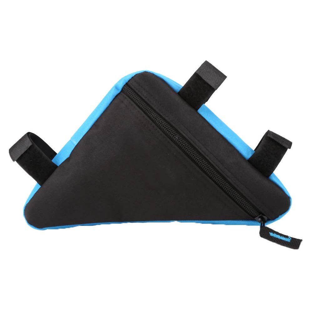 Quick Release Bike Frame Front Tube Bag,Bicycle Storage Bag, Oxford Fabric Bike Triangle Frame Bag, Triangle Saddle Frame Pouch, Storage Saddle Frame Pouch for Bike Bicycle Cycling(Black+Blue),