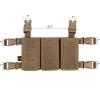 Tactical Triple Mag Pouch,Placard 5.56 Magazine Panel with Insert Set Clip Holder with Hook Backing and Female QASM Buckles. (Coyote Brown) view 2