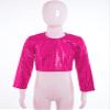 Agoky Kids Girls Boys Sequin Long Sleeve Dance Tops Shinny Gymnastic Tee Hip Hop Outfits Shirts Hot Pink 3-4 Years view 3