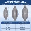 Dreizack Boat Fenders 4 Pack 6.5"x23", Boat Bumpers for Docking with 4 Ropes, Inflatable Ribbed Marine Pontoon Boat Fender Bumper for Docks with 1 Storage Bag, 1 Air Pump and 4 Needles, Grey view 2