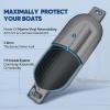 Dreizack Boat Fenders 4 Pack 6.5"x23", Boat Bumpers for Docking with 4 Ropes, Inflatable Ribbed Marine Pontoon Boat Fender Bumper for Docks with 1 Storage Bag, 1 Air Pump and 4 Needles, Grey view 4