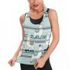 Cute Cartoon Llama on Blue Womens Tank Tops U Neck Undershirt Casual Workout Sleeveless T-Shirts S view 1