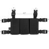 Tactical Triple Mag Pouch,Placard Magazine Panel with Insert Set Clip Holder with Hook Backing and Female QASM Buckles. (BK) view 2