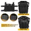 Tactical Triple Mag Pouch,Placard Magazine Panel with Insert Set Clip Holder with Hook Backing and Female QASM Buckles. (BK) view 4