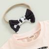 Western Baby Girl Clothes Boho Cow Print Short Sleeve T Shirt Top + Bloomer Shorts Set Infant Summer Outfits (B-Beige, 18-24 Months) view 3