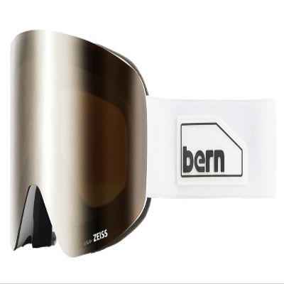 Bern B-1 Large Fit White Snow Goggles for Men and Women - Magnetic Change Dual Zeiss Sunny and Cloudy Lens with Ski Goggle Bag - White Ski Goggle - Anti Fog Goggle - Scratch Resistant Snowboard Goggle