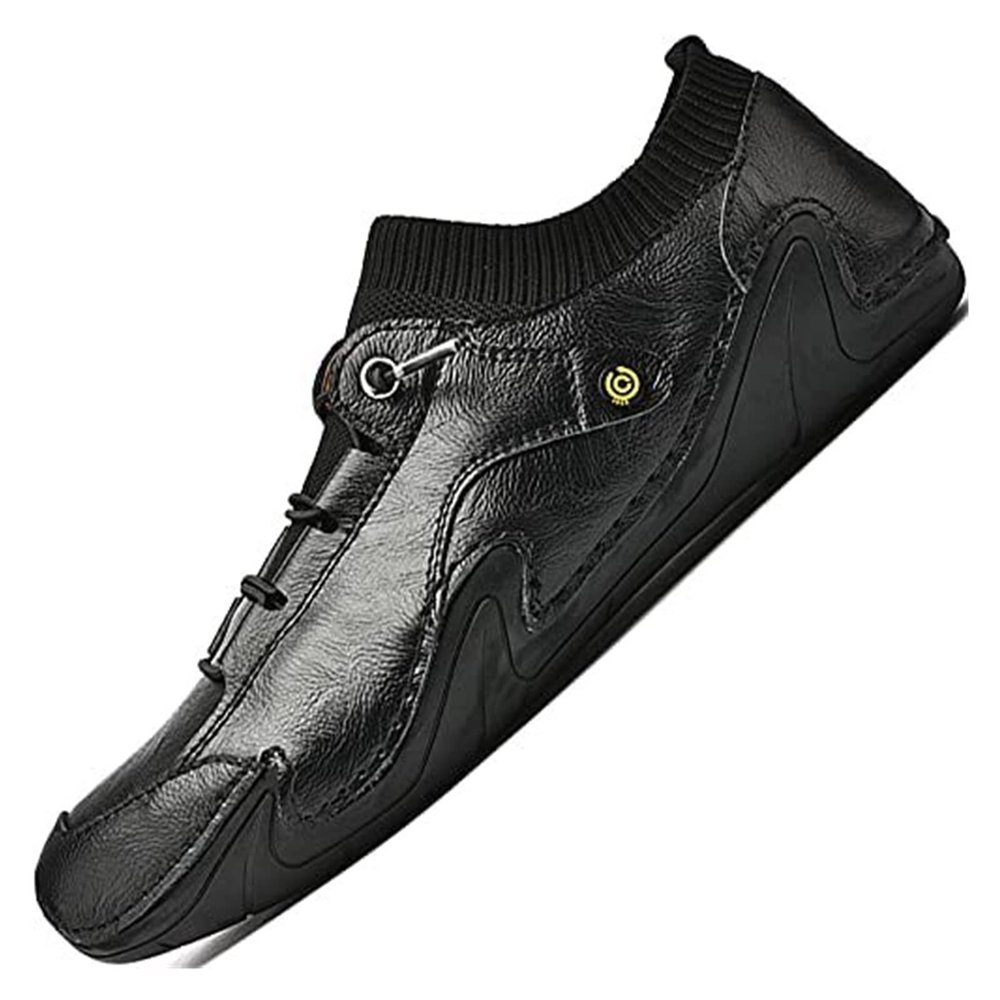 Men's Loafers & Slip-ons Leather Casual Dress Handmade Slip-on Ons Men's Driving Comfort Fashion Boat (Color : Black, Size : 7.5)