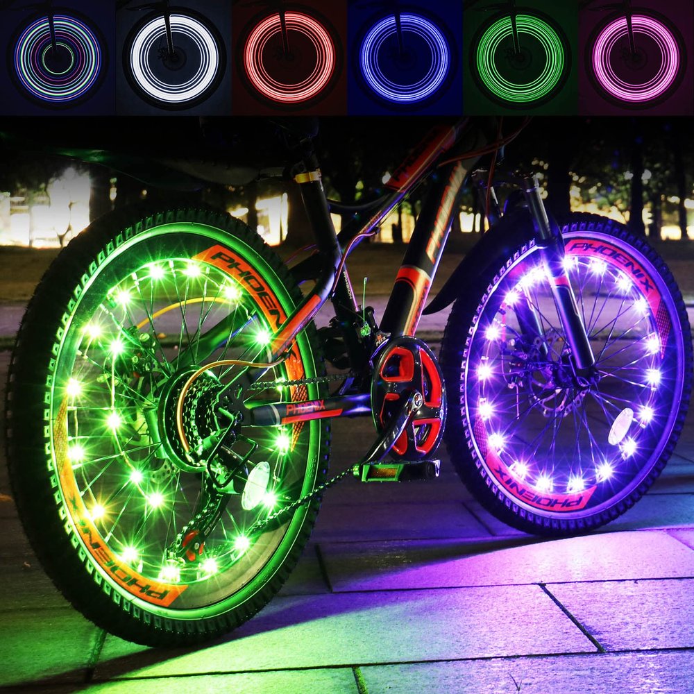 Sumree LED Bike Wheel Lights,2-Tire Pack Bicycle Spoke Light with Batteries Included.Unparalleled Durability and Visibility.LED Safety Strip Light, Bike Accessories for Kids, Boys, Girls, Adult