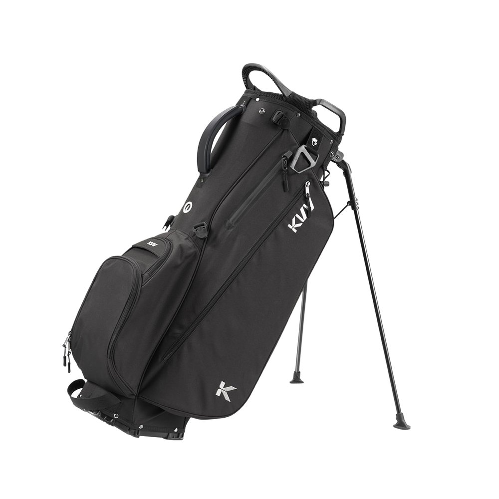 KVV Lightweight Golf Stand Bag with 7 Way Full-Length Dividers, 5 Zippered Pockets, Automatically Adjustable Dual StrapsElegant Design(Black)