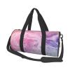 Casual Large Capacity Round Colorful Marble Pastel Pink Blue Purple Duffel Bag, Sports Training Round Bag, Cylinder Bag view 1