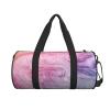 Casual Large Capacity Round Colorful Marble Pastel Pink Blue Purple Duffel Bag, Sports Training Round Bag, Cylinder Bag view 2