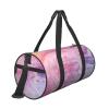 Casual Large Capacity Round Colorful Marble Pastel Pink Blue Purple Duffel Bag, Sports Training Round Bag, Cylinder Bag view 3