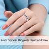 AmorArtSky Spinner Ring for Anxiety Relief Fidget:Puppy Pet Lovers Paw Print Anxiety Ring for Women, Titanium Stainless Steel Spinner Ring,Love Dog Cat Claw Ring Pet Loving Friend Families Gifts view 4