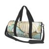 Casual Large Capacity Round Ocean Sea Beach Seashells Starfish Blue Duffel Bag, Sports Training Round Bag, Cylinder Bag