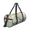 Casual Large Capacity Round Ocean Sea Beach Seashells Starfish Blue Duffel Bag, Sports Training Round Bag, Cylinder Bag view 3