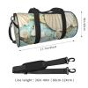 Casual Large Capacity Round Ocean Sea Beach Seashells Starfish Blue Duffel Bag, Sports Training Round Bag, Cylinder Bag view 4