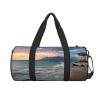 Casual Large Capacity Round Beach Maui Hawaii Sunset Sea Waves Clouds Duffel Bag, Sports Training Round Bag, Cylinder Bag view 2