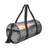 Casual Large Capacity Round Beach Maui Hawaii Sunset Sea Waves Clouds Duffel Bag, Sports Training Round Bag, Cylinder Bag view 3