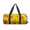 Casual Large Capacity Round Sunflowers Duffel Bag, Sports Training Round Bag, Cylinder Bag view 2