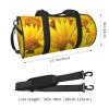 Casual Large Capacity Round Sunflowers Duffel Bag, Sports Training Round Bag, Cylinder Bag view 4