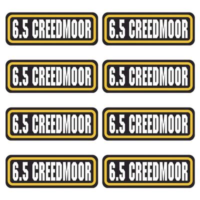 6.5 Creedmoor Ammo Sticker (3"x1.06",8 Pack) Vinyl Sticker for Ammo Cans, Ammo Box, Gun Stickers, Bullet Box, Ammo Storage Crate & Pouch Labels for Organizing