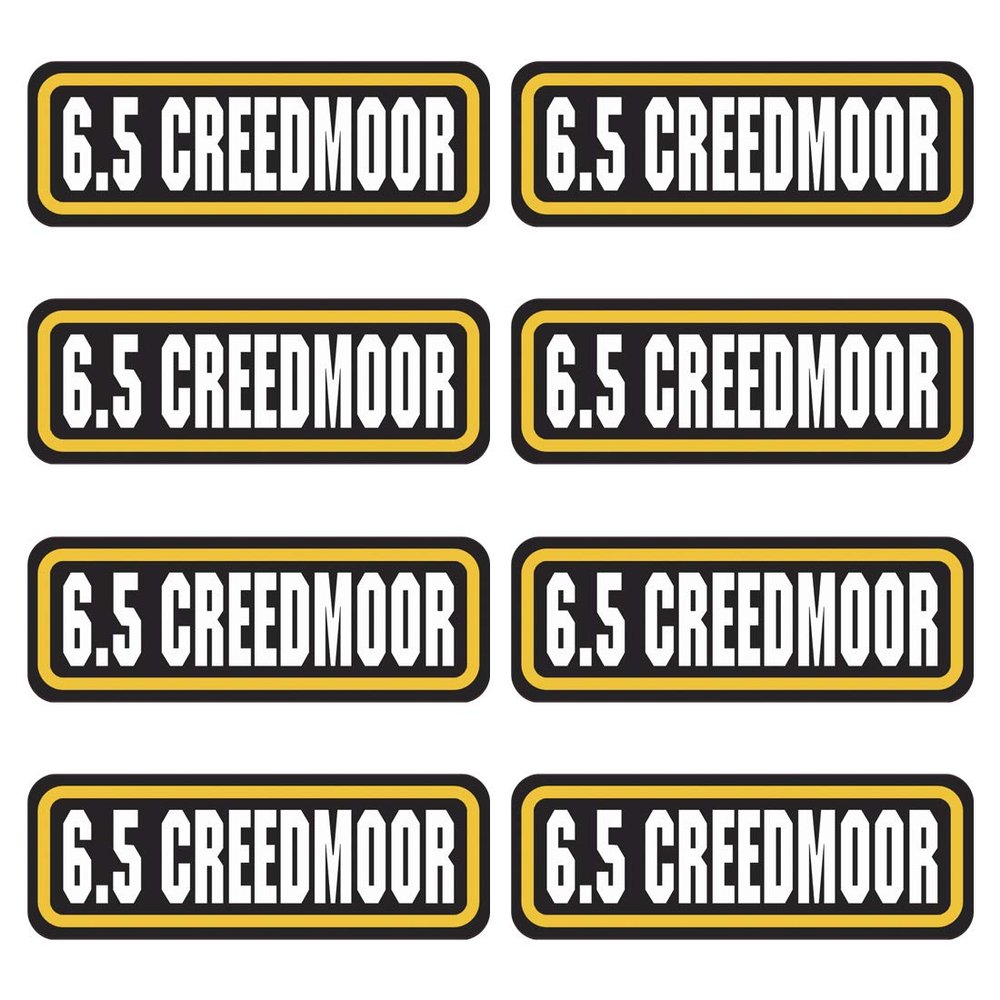 6.5 Creedmoor Ammo Sticker (3"x1.06",8 Pack) Vinyl Sticker for Ammo Cans, Ammo Box, Gun Stickers, Bullet Box, Ammo Storage Crate & Pouch Labels for Organizing