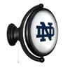 The Fan-Brand Notre Dame Fighting Irish Oval Rotating Lighted Wall Sign, White/Irish Blue Trim - Team Bar Sign Dcor: Home, Dorm, Garage, Office, Fan Cave view 2