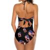 Motocross Dirt Bike USA Flag Womens One Piece Swimsuit V Neck Athletic Swimwear Backless Bathing Suits Tankini L view 4