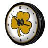 The Fan-Brand Notre Dame Fighting Irish Retro Lighted Wall Clock, Shamrock - Team Bar Sign Dcor: Home, Dorm, Garage, Office, Fan Cave view 2