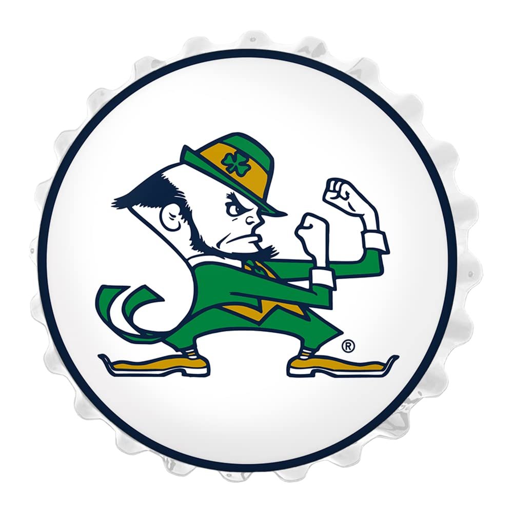 The Fan-Brand Notre Dame Fighting Irish Bottle Cap Wall Sign, Mascot - Team Bar Sign Dcor: Home, Dorm, Garage, Office, Fan Cave