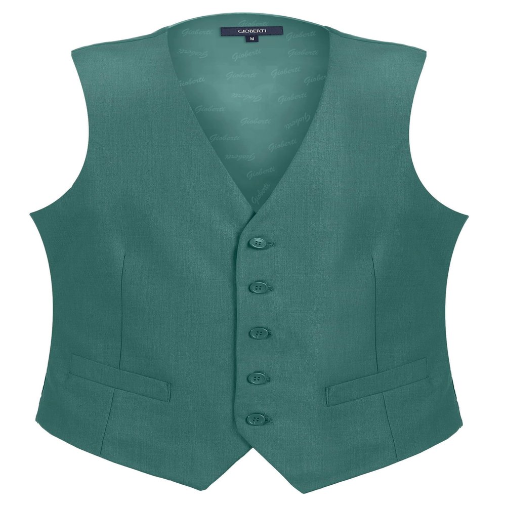 Gioberti Men's Formal Suit Vest Fit for Business or Casual Dress, Forest Green, 2X-Large