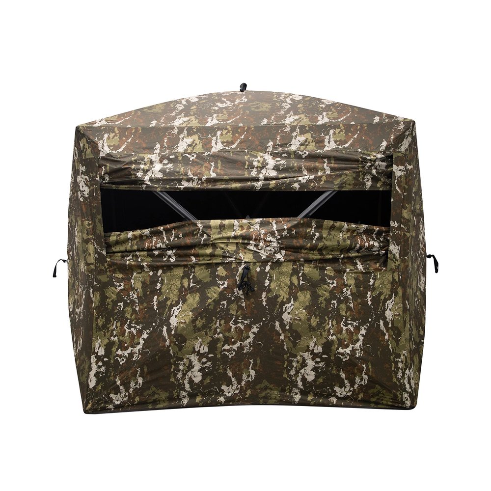 Barronett Blinds Wide Side 95, Portable Hunting Blind, Side-by-Side Hub Blind, Huge Interior, Panoramic Shooting Window, 2-Person, Crater Harvest, 75 x 79 x 95, WS95CH