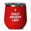 Archery Red Edition Wine Tumbler 12oz - Archery Lady B - Funny Gift For Archery Coach Athlete Hunt Target Shot Trainer Arrow Bow Sport view 1