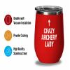 Archery Red Edition Wine Tumbler 12oz - Archery Lady B - Funny Gift For Archery Coach Athlete Hunt Target Shot Trainer Arrow Bow Sport view 3