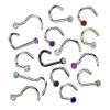 Satix Nose Ring 18G Nose Screw Rings Studs Titanium Nose Screw Stud Press Fit 2mm Red CZ Jewel Silver Nose Studs Nostril Piercing Jewelry for Women and Men view 3