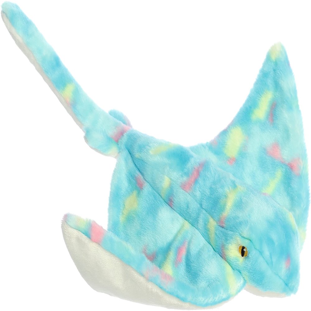 Aurora Adventurous Destination Nation Stingray Stuffed Animal - Global Exploration - Learning Fun - Aqua 19 Inches
