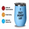Archery Blue Edition Wine Tumbler 12oz - Archery Lady B - Funny Gift For Archery Coach Athlete Hunt Target Shot Trainer Arrow Bow Sport view 3