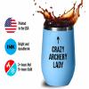 Archery Blue Edition Wine Tumbler 12oz - Archery Lady B - Funny Gift For Archery Coach Athlete Hunt Target Shot Trainer Arrow Bow Sport view 4