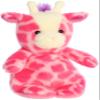 Aurora Vibrant Jammies Strawberry Giraffe Stuffed Animal - Colorful Delight - Eye-Catching Patterns - Pink 8.5 Inches view 2