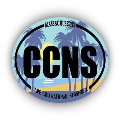 CCNS Cape Cod National Seashore Massachusetts | Beach Landmark Stickers | Ocean, Sea, Lake, Sand, Surfing, Paddleboarding | Perfect for Cars, Windows, laptops, flasks, Water Bottles, Luggage