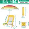 WGOS Beach Chair Beach Folding Chair for Adults Camping Chair High Back with Umbrella and Cooler Bag, Huge Shade, Portable & Lightweight for Beach, Outdoor, Camping (1, Fresh Banana Yellow) view 3